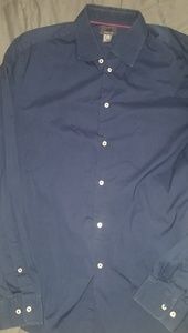 NEW H&M Navy Button-Down Dress Shirt L